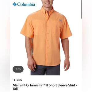 Columbia Men's PFG Tamiami II Orange Short Sleeve Shirt